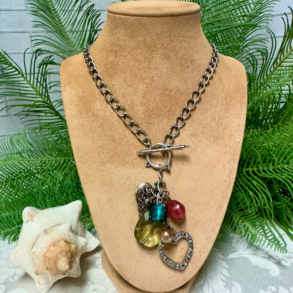 Heart theme charm necklace